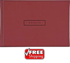 Guest Book Hardcover by Peter Pauper Press Burgundy NEW Ships FREE USA