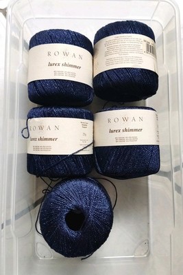 Rowan Lurex Shimmer Garn Knäuel Blau Viskose Polyester