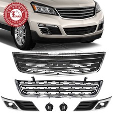 For 2013-2017 Chevy Traverse Front Grille Bumper Lower Grill Cover W Fog Lights For 2013-2017 Chevy Traverse Front Grille Bumper Lower Grill Cover W Fog Lights