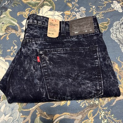 Levis Acid Wash 541 Athletic Taper Jeans Stretch Denim Sz 38X30 NWT