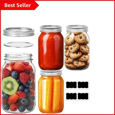 Vielseitige 4er Pack 960ml Weithals Einmachgläser mit luftdichten Deckeln zum Einkochen