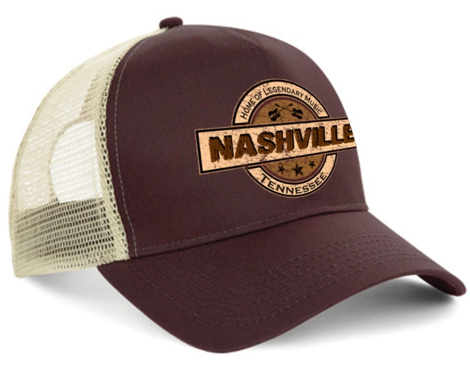 Hellmotors Nashville Trucker Cap V8 Old School Hot Rod Biker Basecap V8 Braun - Bild 1 von 1