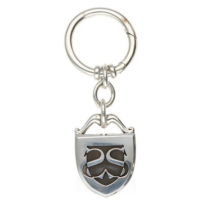 Slane & Slane Sterling Silver Keychain, Double S Shield Logo Key Ring 925 Charm
