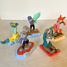 Walt Disney ZOOTOPIA 2 McDonald's Happy Meal Toy Lot Of 5 ROLLER TOYS Excellent