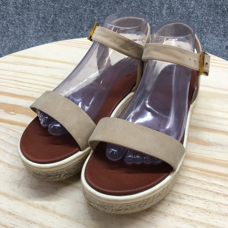 Mia Sandals Womens 9 M Carlyn Espadrille Brown Faux Leather Casual Ankle Strap - Image 3 of 4