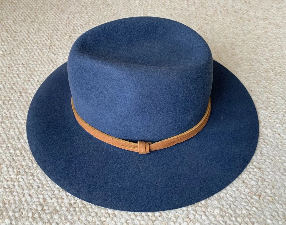 Women\'s Goorin Bros Blue Felt Fedora with Black Leather Tie Fedora Solid Wool Goorin Bros Hats for Men for sale | eBay main image 4