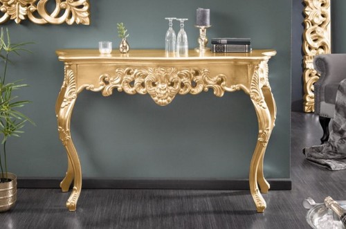 Casa Padrino Barock Konsole Gold - Handgefertigter Konsolentisch - Bild 5 von 5