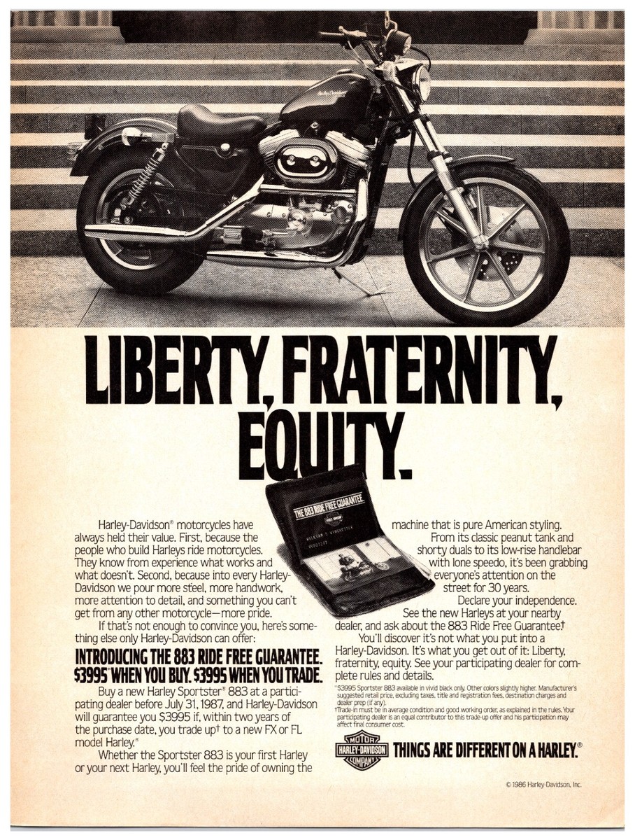 Harley-Davidson　非売品店頭ポップ 1986 額装 Vintage 1986 Harley Davidson Sportster 883 Motorcycle - Original
