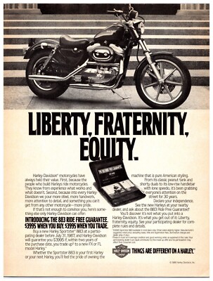 Vintage 1986 Harley Davidson Sportster 883 Motorcycle - Original