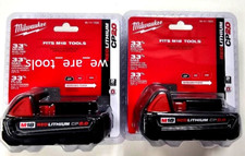  2 New GENUINE In Package Milwaukee Batteries 48-11-1820 2.0 AH M18 18 Volt 18V