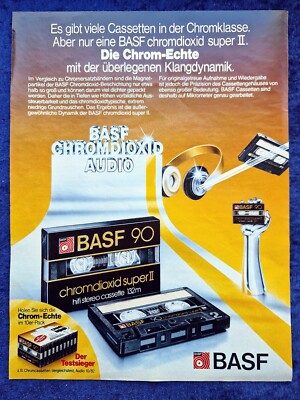 BASF 90 Chromdioxid, Audio Cassette, originale Werbung aus 1983