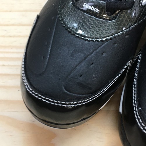 Reebok Shoes Womens 7 Baseball Cleats Black Faux Leather Lace Up Round Toe Low - Picture 6 of 17