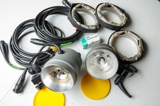 2 Fan Cooled Dynalite Flash Heads with cables and accesories