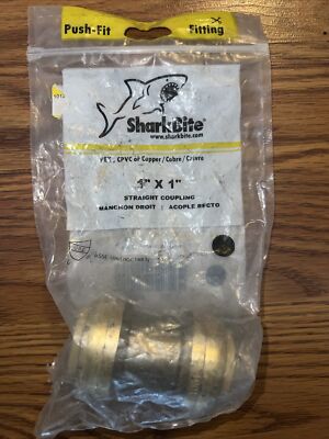 Sharkbite 1'' x 1'' Straight Coupling Push-to-Connect Brass Lead Free  U020LFA