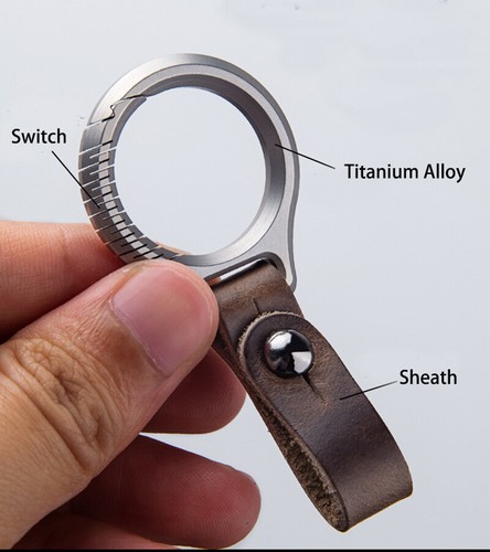 EDC Titanium Alloy Leather Porable Hanging Buckle Car Keychain Key Belt Waist - Picture 5 of 12