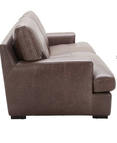 Lauren Genuine Leather Down-Filled Oversized Sofa Couch, 89" W, Dark Brown - Picture 3 of 6