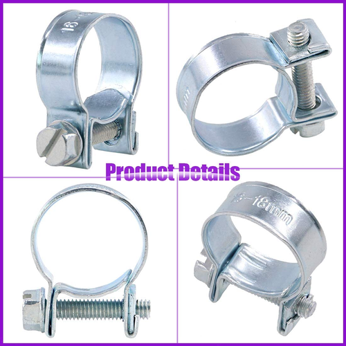 92Pcs 10 Sizes Zinc Plated Mini Fuel Injection Line Style Hose Clamp Assortment - Picture 5 of 12