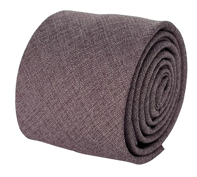 Frederick Thomas schlichte rustikale böhmische mauve braune Bambus Krawatte und Einstecktuch