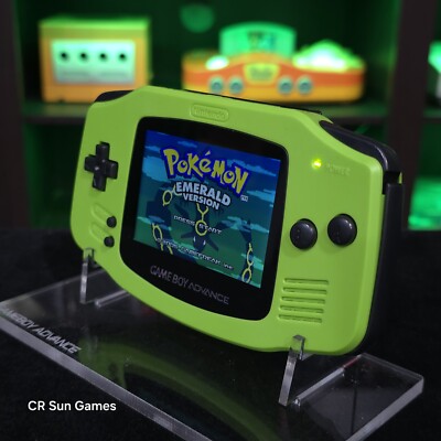 Green Game Boy Advance GBA iPS V5 LCD USB-C 1800 mAh Rechargeable