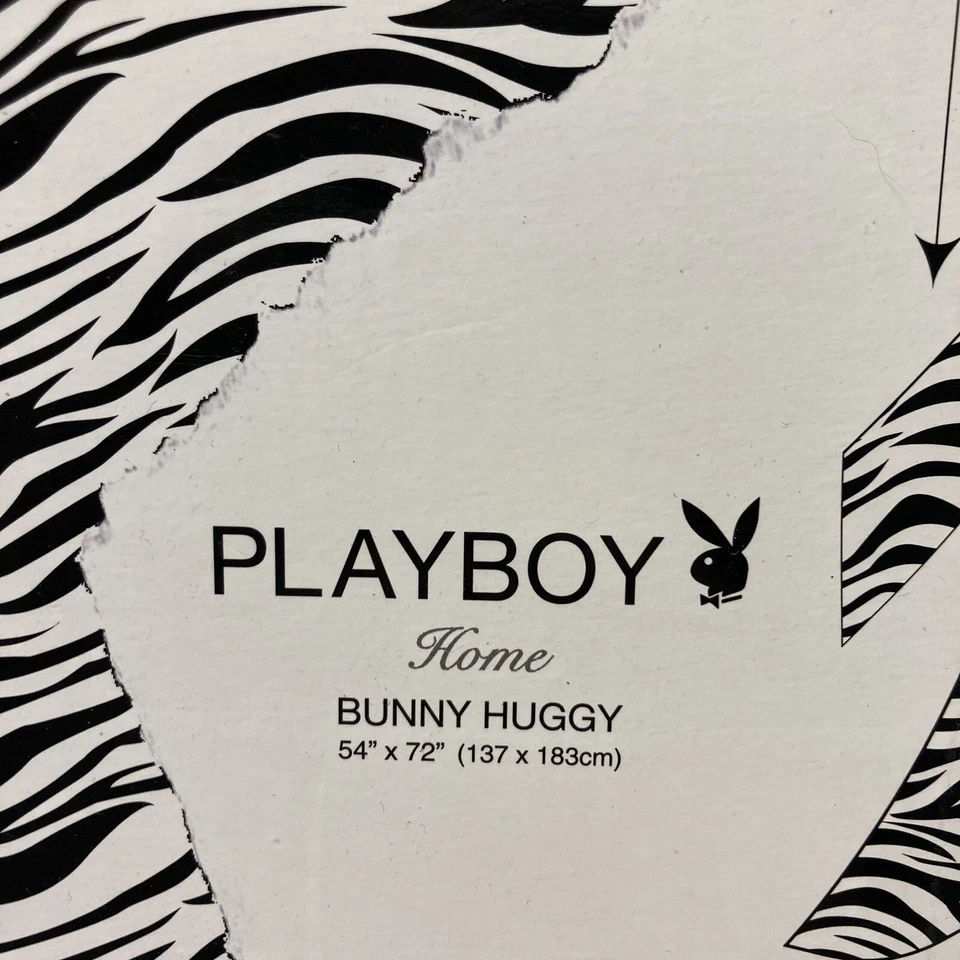 Manta polar Playboy Home Bunny Huggie 2010 - bata - estampado de cebra de colección Foto 4 de 4