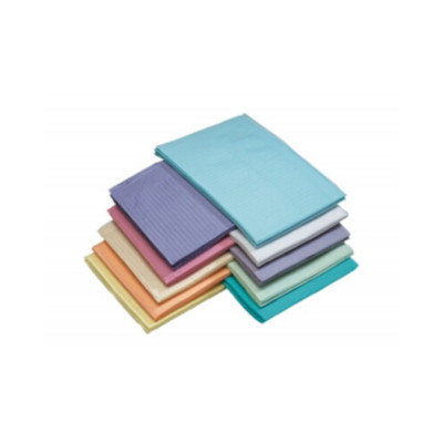 PATIENT BIBS  BLUE 13''X18'' 2 PLY TISSUE/1 PLY PLASTIC 500 PCS/BOX