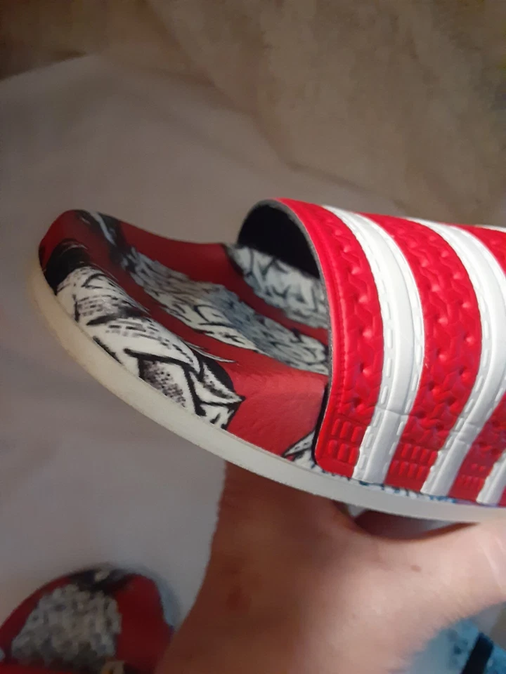 Adidas Mujer/Adolescente Adilette Toboganes Punta Abierta Estampado Tropical EE. UU. 7 Italia Foto 4 de 4