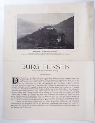 Castel Pergine Burg Persen Trient Italien altes Prospekt 1910 - Bild 1 von 2