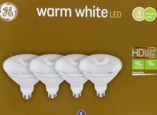  pack of 4 GE warm white LED PAR38 Flood Light, Indoor Outdoor, 15 watt, 1200