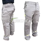 Trousers From Work Long Elasticated Cotton 245g Aerre Movement Portaginocchier