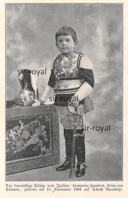 Crown Prince Humbert of Italy as a Child - 1910 - Historical Photograph ~8x12cm