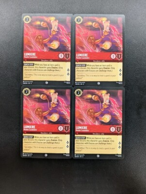 4x Lorcana Reign of Jafar - Lumiere Nimble Candelabra- 128/204 - M/NM x4