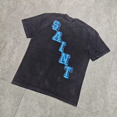 Saint of Michael Angel Of Death T-shirt Wash Black Mens Oversized