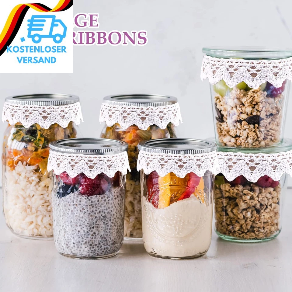 3 Rollen Spitzenband Weiß Vintage Selbstklebend Dekoband Spitze Band, Deko Spitz - Bild 3 von 4