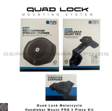 Quad Lock Motorcycle Handlebar Mount PRO USB Wireless Charger Vibration Dampener