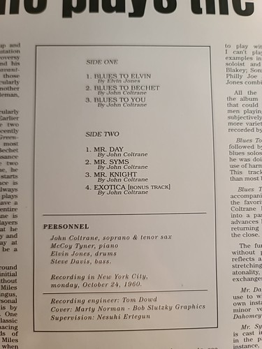 JOHN COLTRANE - SPIELT DEN BLUES - NEU & VERSIEGELT 180g NEUAUFLAGE LP AUF DOL RECORDS - 1960 - Bild 3 von 3