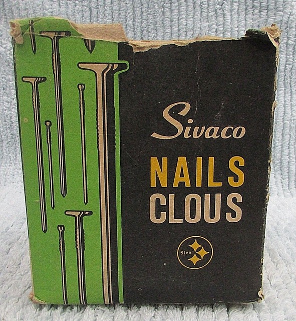 Rare Sivaco Wire 8D Finish Nail Empty 5 lb Vintage Cardboard Box Canada
