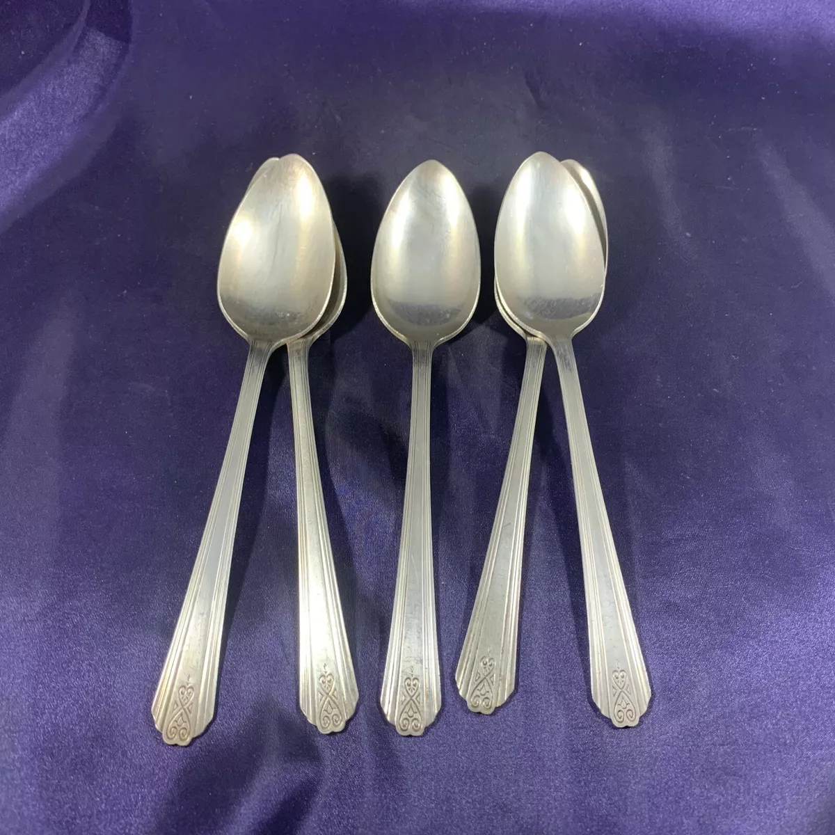 National Silver Company MONDERE Silverplate 1940 Place Oval Soup Spoon Set 5
