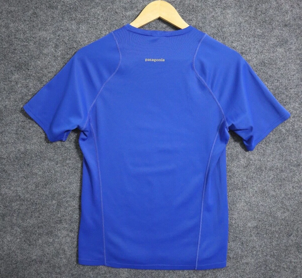Patagonia Shirt Men Small Blue Short Sleeve Crew Slim Fit Performance Athleisure - Image 4 of 4