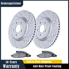 Front Brake Rotors Pads Kit for Ford Flex Explorer Lincoln MKT Slotted Brakes