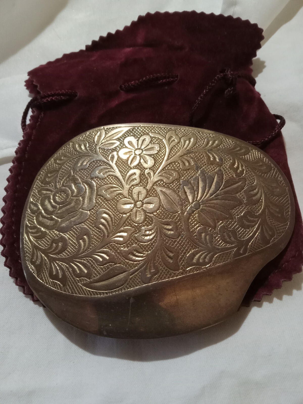 Belt Buckle Western Flower GoldTone Unusual Shape Unbranded
