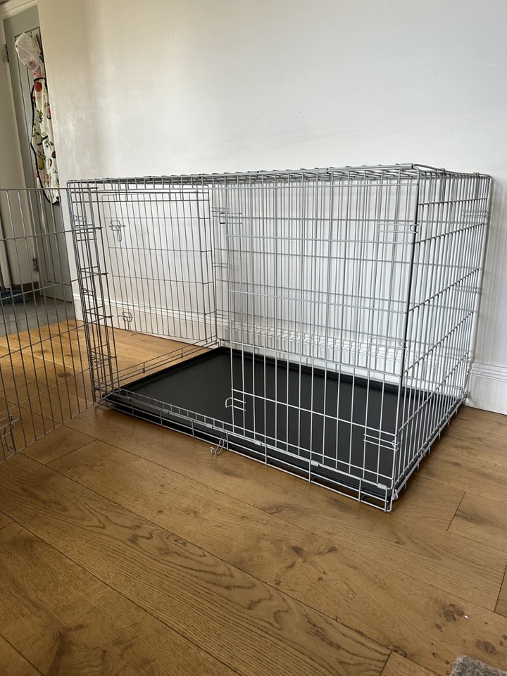 Double Door Dog Crate Grey X Large eBay