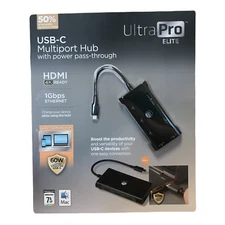Ultra Pro Elite USB-C Multiport Hub with Power Pass-Through 53825