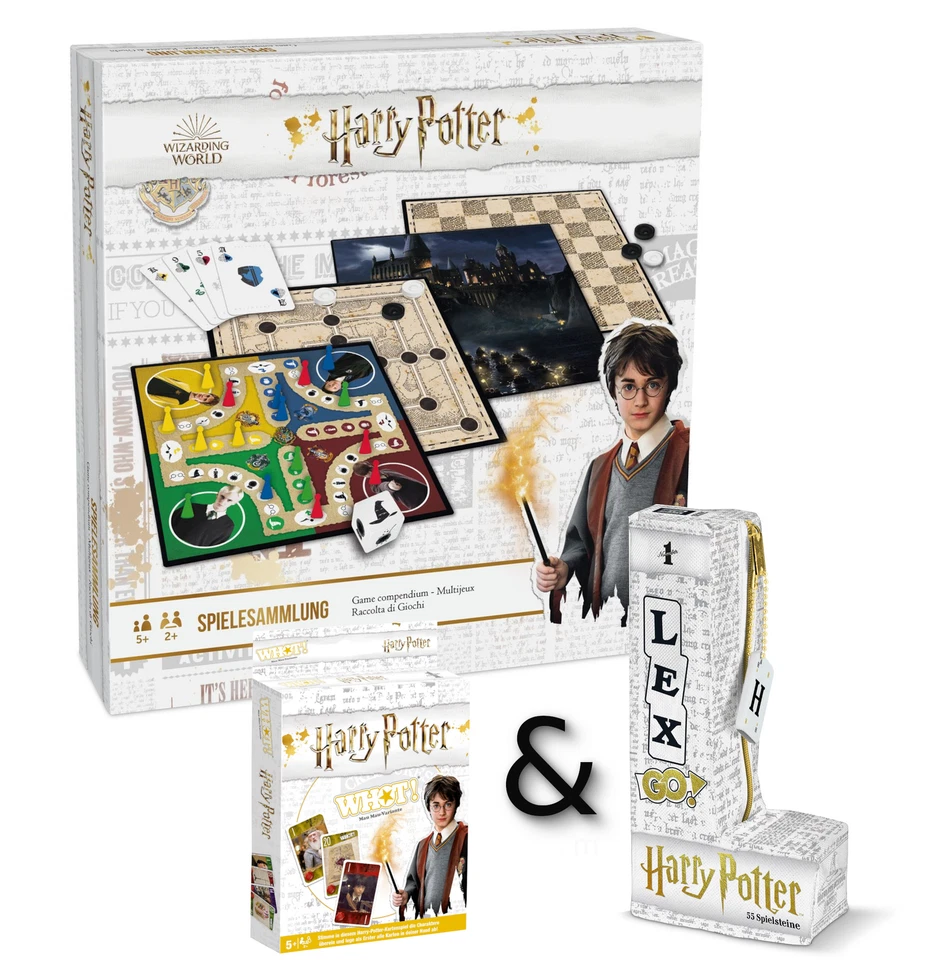 Harry Potter - Spielesammlung + WHOT! + LEX GO! Gesellschaftsspiele Brettspiele