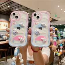 Cartoon Cinnamoroll 3D Wave Gradient Phone Case For iPhone 11/12/13/14/15Pro Max