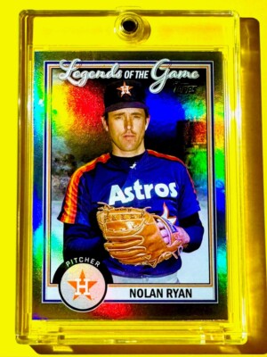 Nolan Ryan RARE SILVER REFRACTOR TOPPS LEGENDS OF THE GAME SP INSERT CARD - MINT