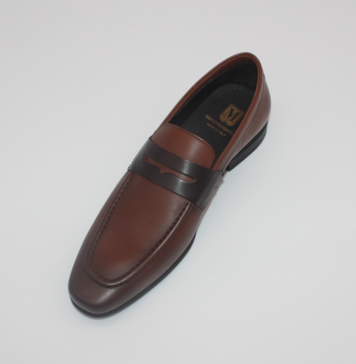 BRUNO MAGLI MINEO COGNAC CALF LEATHER PENNY LOAFERS | eBay display picture 1