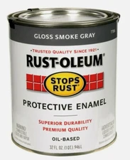 Rust-Oleum GLOSS SMOKE GRAY 1 qt Stops Rust PROTECTIVE ENAMEL Oil-Based 7786-502