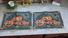 Jack O Lantern Pumpkin Table Runner & 4 Placemats Fall Autumn Halloween