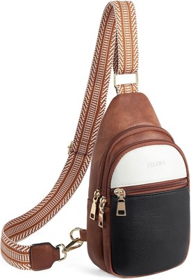 Telena Crossbody Bags for Women Cross Body Sling Bag with 0-black/Brown 