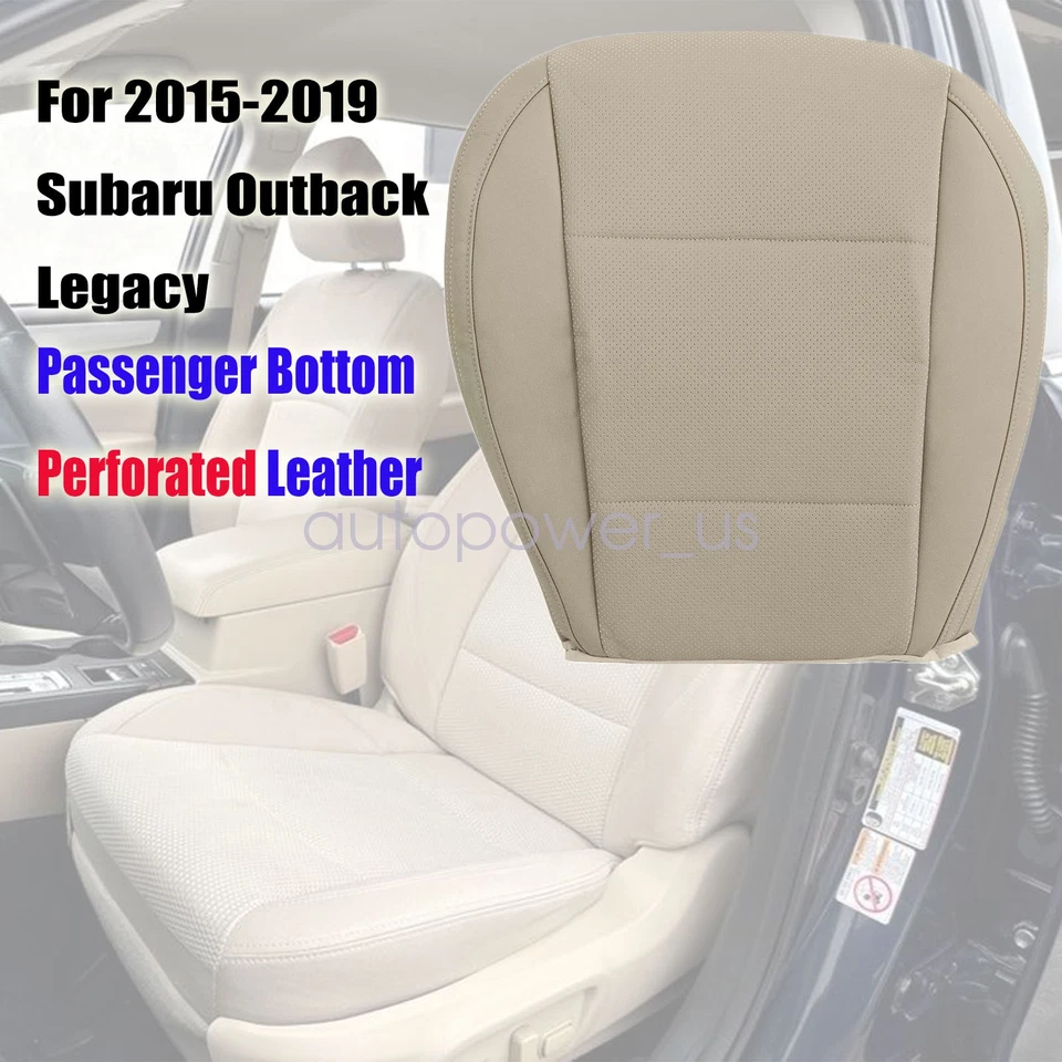 Cubierta de asiento perforada inferior de pasajero cuero tostado para Subaru Outback 2015-2019 Foto 2 de 4